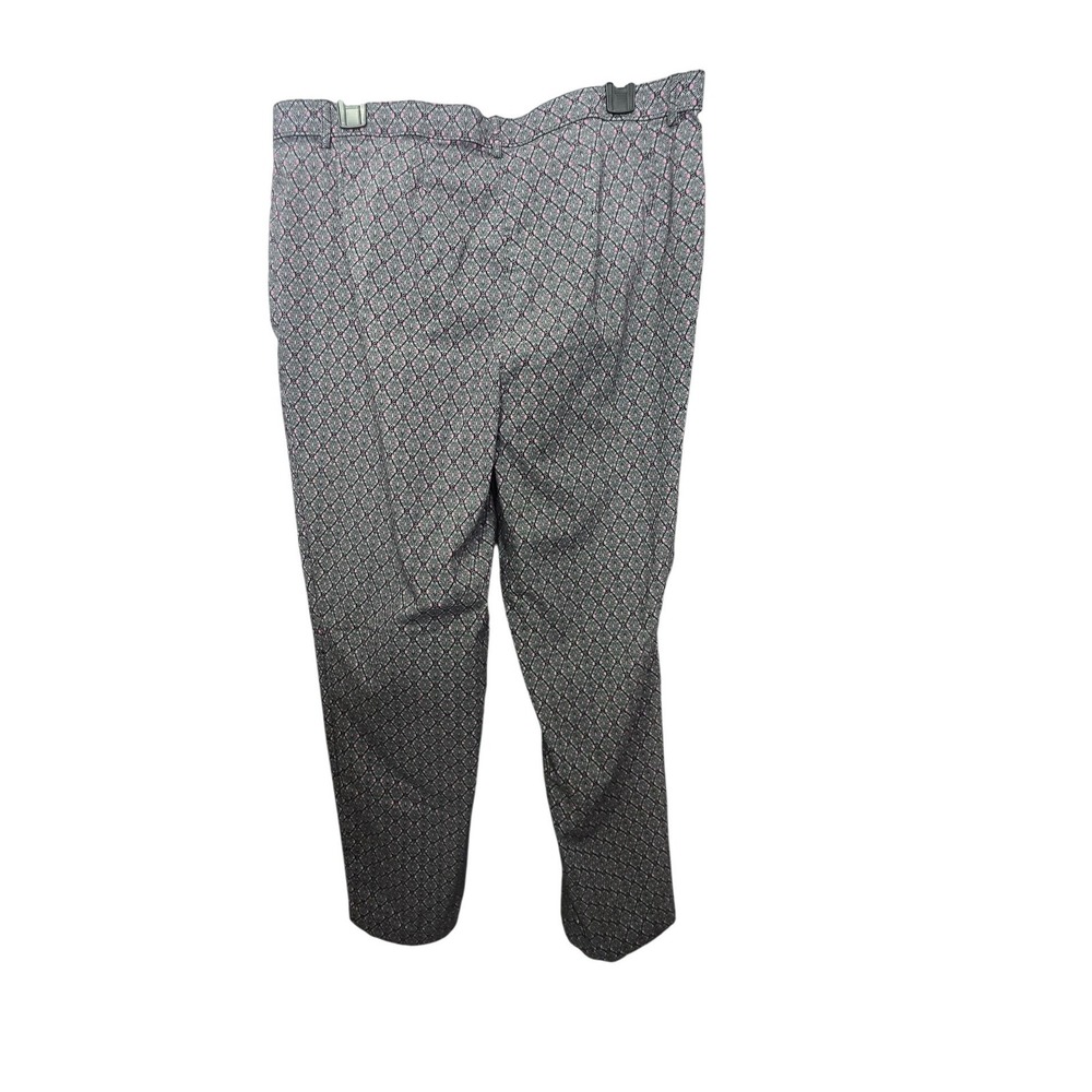 Allison Daley Plus Dress Pants Womens 16W Gray Pink Geometric Stretch Tapered - Picture 3 of 9